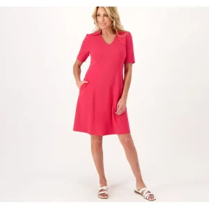 Isaac Mizrahi Live Regular Collared Swing Dress - a world of fashionable women's clothing, including a wide selection of dresses and trendy accessories.> Hat
