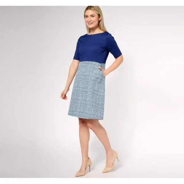 Isaac Mizrahi Live! Regular Elbow Sleeve Knee Length Dress - a world of fashionable women's clothing, including a wide selection of dresses and trendy accessories.> Hat