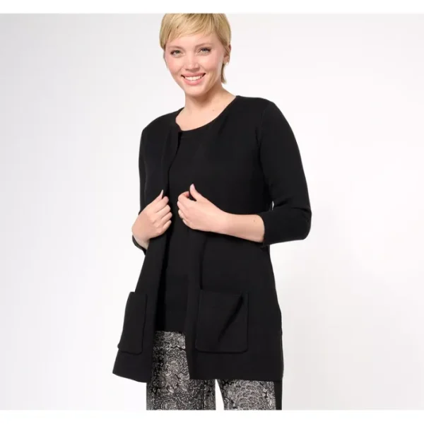 Shop All<Isaac Mizrahi Live! Regular Element Long Sweater Cardigan - a world of fashionable women's clothing, including a wide selection of dresses and trendy accessories.