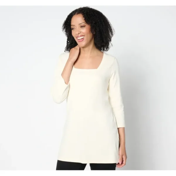 Shop All<Isaac Mizrahi Live! Regular Essentials Pima Cotton Tunic - a world of fashionable women's clothing, including a wide selection of dresses and trendy accessories.