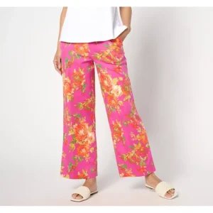 Dresses<Isaac Mizrahi Live! Regular Floral Printed Wide Leg Ankle Pants - a world of fashionable women's clothing, including a wide selection of dresses and trendy accessories.