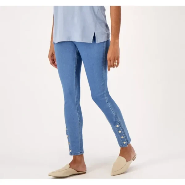 Isaac Mizrahi Live Regular Indigo Divine Denim Slim Leg Jeans - a world of fashionable women's clothing, including a wide selection of dresses and trendy accessories.> Hat