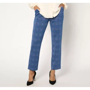 Isaac Mizrahi Live! Regular Plaid Straight Leg Ankle Pants - a world of fashionable women's clothing, including a wide selection of dresses and trendy accessories.> Hat
