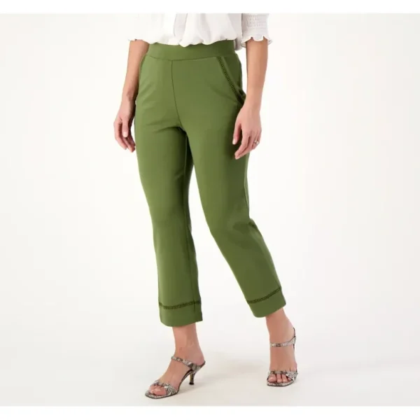 Isaac Mizrahi Live! Regular Ponte Knit Straight Leg Crop Pants - a world of fashionable women's clothing, including a wide selection of dresses and trendy accessories.> Hat