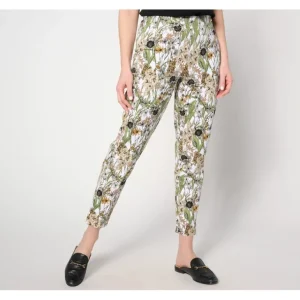 Isaac Mizrahi Live! Regular Printed 24/7 Stretch Tapered Pants - a world of fashionable women's clothing, including a wide selection of dresses and trendy accessories.> Hat