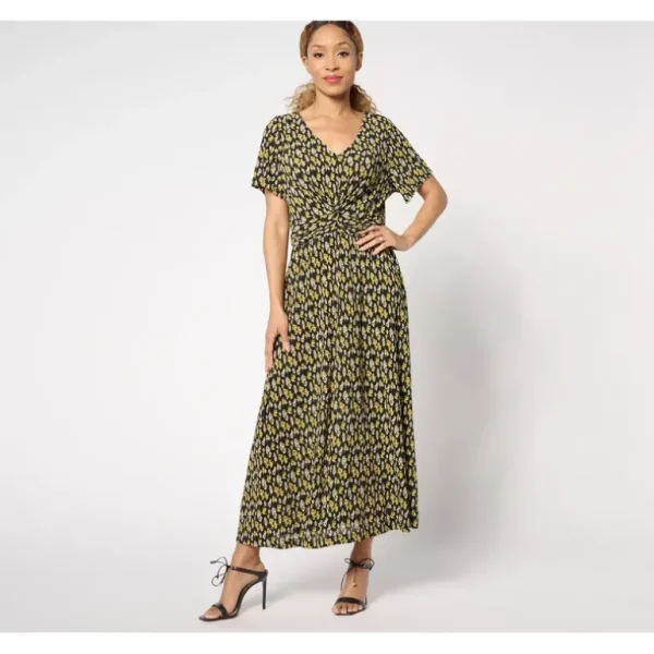 Isaac Mizrahi Live! Regular Printed Crinkle Knit Midi Dress - a world of fashionable women's clothing, including a wide selection of dresses and trendy accessories.> Hat
