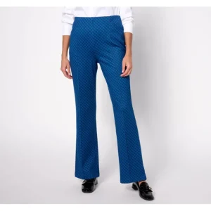 Isaac Mizrahi Live! Regular Printed Ponte Baby Bootcut Pants - a world of fashionable women's clothing, including a wide selection of dresses and trendy accessories.> Hat