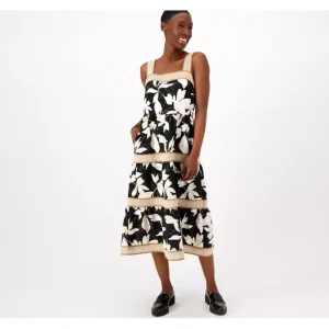 Isaac Mizrahi Live Regular Printed Tiered Midi Dress - a world of fashionable women's clothing, including a wide selection of dresses and trendy accessories.> Hat