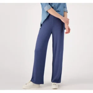 Isaac Mizrahi Live! Regular Ribbed Pull on Wide Leg Pants - a world of fashionable women's clothing, including a wide selection of dresses and trendy accessories.> Hat