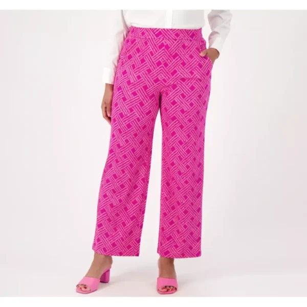Isaac Mizrahi Live! Regular Silky Ponte Printed Pull-On Patio Pants - a world of fashionable women's clothing, including a wide selection of dresses and trendy accessories.> Shoes