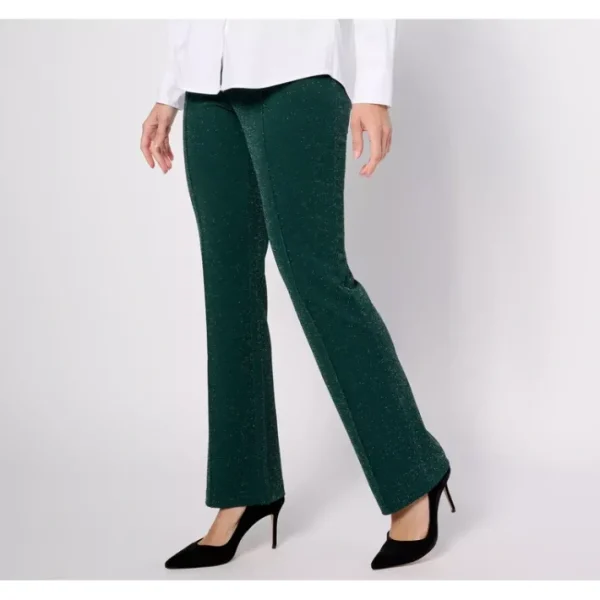 Dresses<Isaac Mizrahi Live! Regular Sparkle Pebble Crepe Boot Cut Pants - a world of fashionable women's clothing, including a wide selection of dresses and trendy accessories.