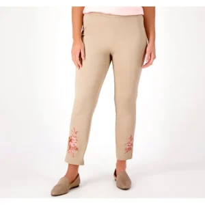 Isaac Mizrahi Live Regular Stretch Twill Straight Leg Pants - a world of fashionable women's clothing, including a wide selection of dresses and trendy accessories.> Hat