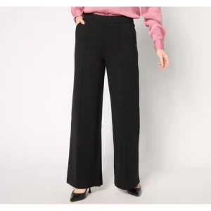 Isaac Mizrahi Live! Regular Sublime Stretch Ponte Wide Leg Pants - a world of fashionable women's clothing, including a wide selection of dresses and trendy accessories.> Hat