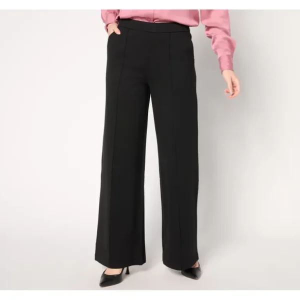 Isaac Mizrahi Live! Regular Sublime Stretch Ponte Wide Leg Pants - a world of fashionable women's clothing, including a wide selection of dresses and trendy accessories.> Hat