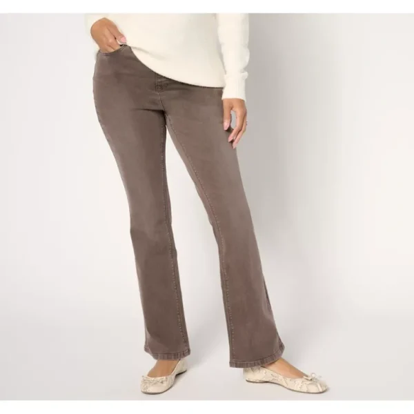 Isaac Mizrahi Live! Regular True Denim Color Flare Jeans - a world of fashionable women's clothing, including a wide selection of dresses and trendy accessories.> Hat