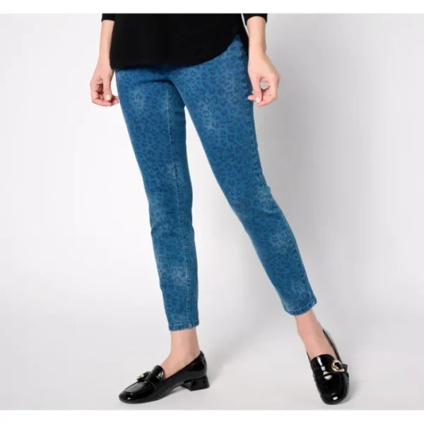 Shop All<Isaac Mizrahi Live! Regular True Denim Indigo Printed Ankle Jeans - a world of fashionable women's clothing, including a wide selection of dresses and trendy accessories.
