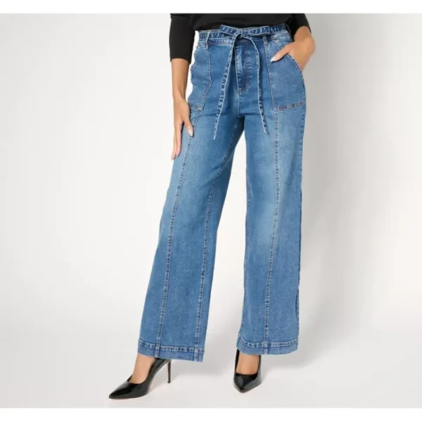 Shop All<Isaac Mizrahi Live! Regular True Denim Indigo Trouser Jeans - a world of fashionable women's clothing, including a wide selection of dresses and trendy accessories.
