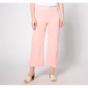 Fashion<Isaac Mizrahi Live! Regular True Denim Wide Leg Ankle Jeans w/ Faux Fly - a world of fashionable women's clothing, including a wide selection of dresses and trendy accessories.