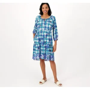 Dresses<Isaac Mizrahi Live Regular Twin Printed Hi-Low Dress - a world of fashionable women's clothing, including a wide selection of dresses and trendy accessories.