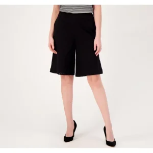 Fashion<Isaac Mizrahi Live Regular Wide Leg Eyelet Bermuda Shorts - a world of fashionable women's clothing, including a wide selection of dresses and trendy accessories.