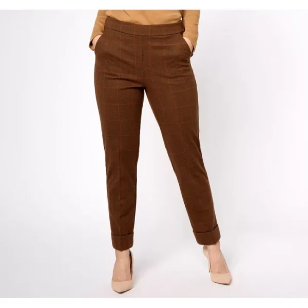 Shop All<Isaac Mizrahi Live! Regular Yarn Dye Plaid Jacquard Pants - a world of fashionable women's clothing, including a wide selection of dresses and trendy accessories.