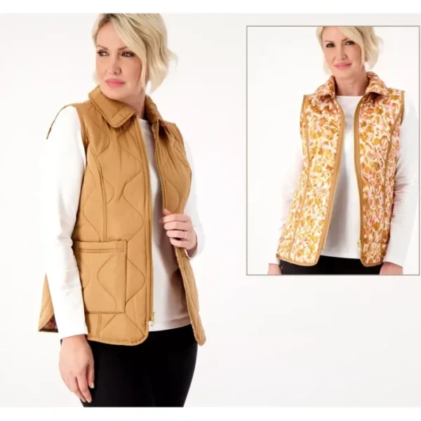 Shop All<Isaac Mizrahi Live! Reversible Vest - a world of fashionable women's clothing, including a wide selection of dresses and trendy accessories.
