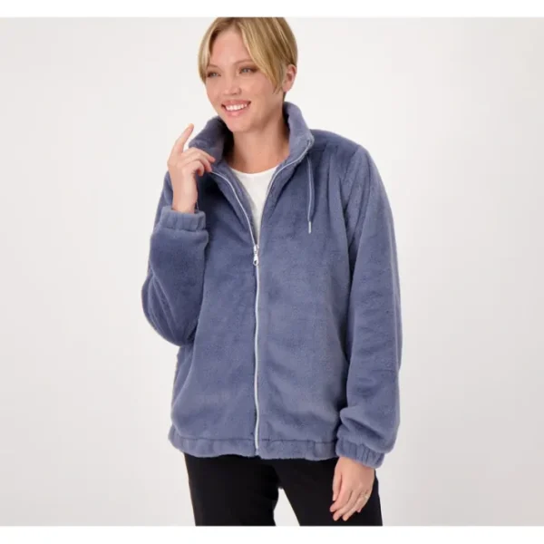 Shop All<Isaac Mizrahi Live Soho Faux Fur Zip Up Jacket - Ribbed Collar - a world of fashionable women's clothing, including a wide selection of dresses and trendy accessories.