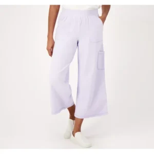 Fashion<Isaac Mizrahi Live Soho Regular French Terry Cargo Crop Pant - a world of fashionable women's clothing, including a wide selection of dresses and trendy accessories.