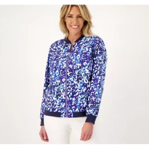 Isaac Mizrahi Live! Soho Sueded Nylon Printed Jacket - a world of fashionable women's clothing, including a wide selection of dresses and trendy accessories.> Hat