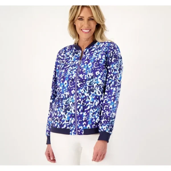 Isaac Mizrahi Live! Soho Sueded Nylon Printed Jacket - a world of fashionable women's clothing, including a wide selection of dresses and trendy accessories.> Hat