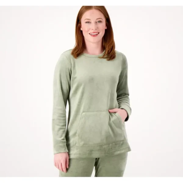 Shop All<Isaac Mizrahi Live! Soho Velour Crew Neck Pullover - a world of fashionable women's clothing, including a wide selection of dresses and trendy accessories.
