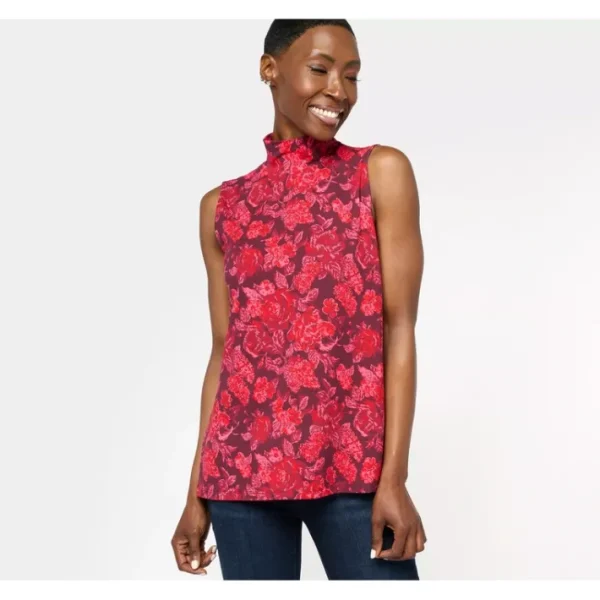 Shop All<Isaac Mizrahi Live! Solid or Printed Mock Neck Top - a world of fashionable women's clothing, including a wide selection of dresses and trendy accessories.