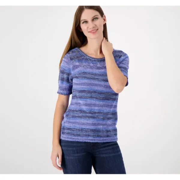 Shop All<Isaac Mizrahi Live! Space Dye Boat Neck Sweater - a world of fashionable women's clothing, including a wide selection of dresses and trendy accessories.