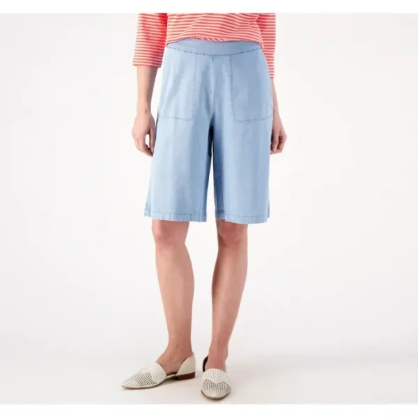 Shop All<Isaac Mizrahi Live Tall Bridgehampton Chambray Shorts - a world of fashionable women's clothing, including a wide selection of dresses and trendy accessories.