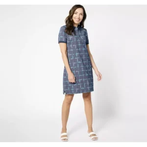 Dresses<Isaac Mizrahi Live! Tall Clubhouse Short Sleeve Polo Dress - a world of fashionable women's clothing, including a wide selection of dresses and trendy accessories.