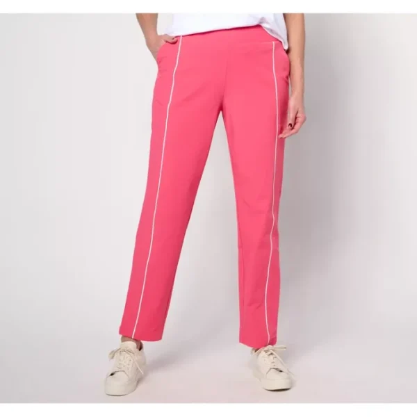 Shop All<Isaac Mizrahi Live! Tall Clubhouse Stretch Tech Woven Pants - a world of fashionable women's clothing, including a wide selection of dresses and trendy accessories.