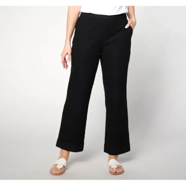Shop All<Isaac Mizrahi Live! Tall Cotton Eyelet Straight Ankle Pants - a world of fashionable women's clothing, including a wide selection of dresses and trendy accessories.