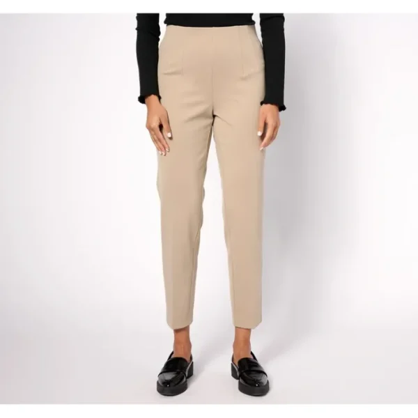 Shop All<Isaac Mizrahi Live! Tall Crepe Ponte Slim Ankle Pants - a world of fashionable women's clothing, including a wide selection of dresses and trendy accessories.