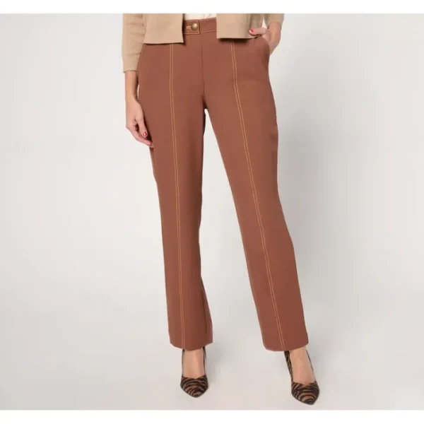 Shop All<Isaac Mizrahi Live! Tall Estate Timeless Twill Straight Leg Pants - a world of fashionable women's clothing, including a wide selection of dresses and trendy accessories.