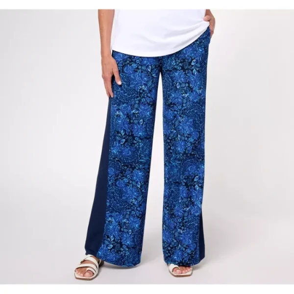 Shop All<Isaac Mizrahi Live! Tall Printed Pebble Knit Full Lgth Pants - a world of fashionable women's clothing, including a wide selection of dresses and trendy accessories.