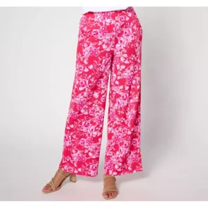 Fashion<Isaac Mizrahi Live! Tall Printed Pebble Knit Statement Pants - a world of fashionable women's clothing, including a wide selection of dresses and trendy accessories.