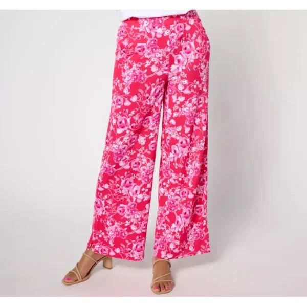 Fashion<Isaac Mizrahi Live! Tall Printed Pebble Knit Statement Pants - a world of fashionable women's clothing, including a wide selection of dresses and trendy accessories.