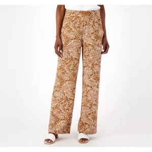 Fashion<Isaac Mizrahi Live! Tall Printed Pebble Knit Wide Leg Pants - a world of fashionable women's clothing, including a wide selection of dresses and trendy accessories.