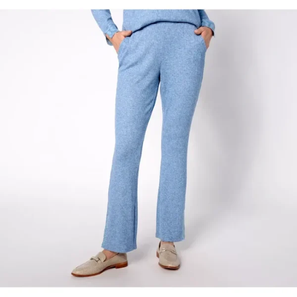 Shop All<Isaac Mizrahi Live! Tall Rib Knit Pull on Slight Bootcut Pant - a world of fashionable women's clothing, including a wide selection of dresses and trendy accessories.