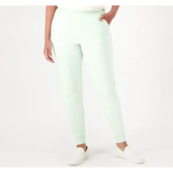 Shop All<Isaac Mizrahi Live! Tall SOHO Quilted Knit Jacquard Jogger Pants - a world of fashionable women's clothing, including a wide selection of dresses and trendy accessories.
