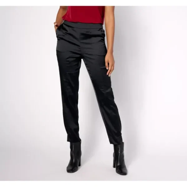 Shop All<Isaac Mizrahi Live! Tall Stretch Sateen Sleek Cargo Ankle Pants - a world of fashionable women's clothing, including a wide selection of dresses and trendy accessories.