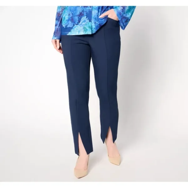 Shop All<Isaac Mizrahi Live! Tall Timeless Twill Slim Straight Ankle Pants - a world of fashionable women's clothing, including a wide selection of dresses and trendy accessories.