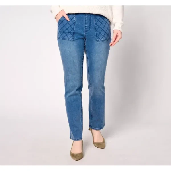Shop All<Isaac Mizrahi Live! Tall True Denim Indigo Straight Leg - a world of fashionable women's clothing, including a wide selection of dresses and trendy accessories.