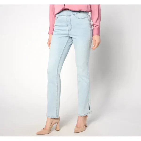 Shop All<Isaac Mizrahi Live! Tall True Denim Slim Boot Jeans w/ Side Vent - a world of fashionable women's clothing, including a wide selection of dresses and trendy accessories.