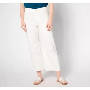 Fashion<Isaac Mizrahi Live! Tall True Denim Wide Leg Ankle Jeans w/ Faux Fly - a world of fashionable women's clothing, including a wide selection of dresses and trendy accessories.